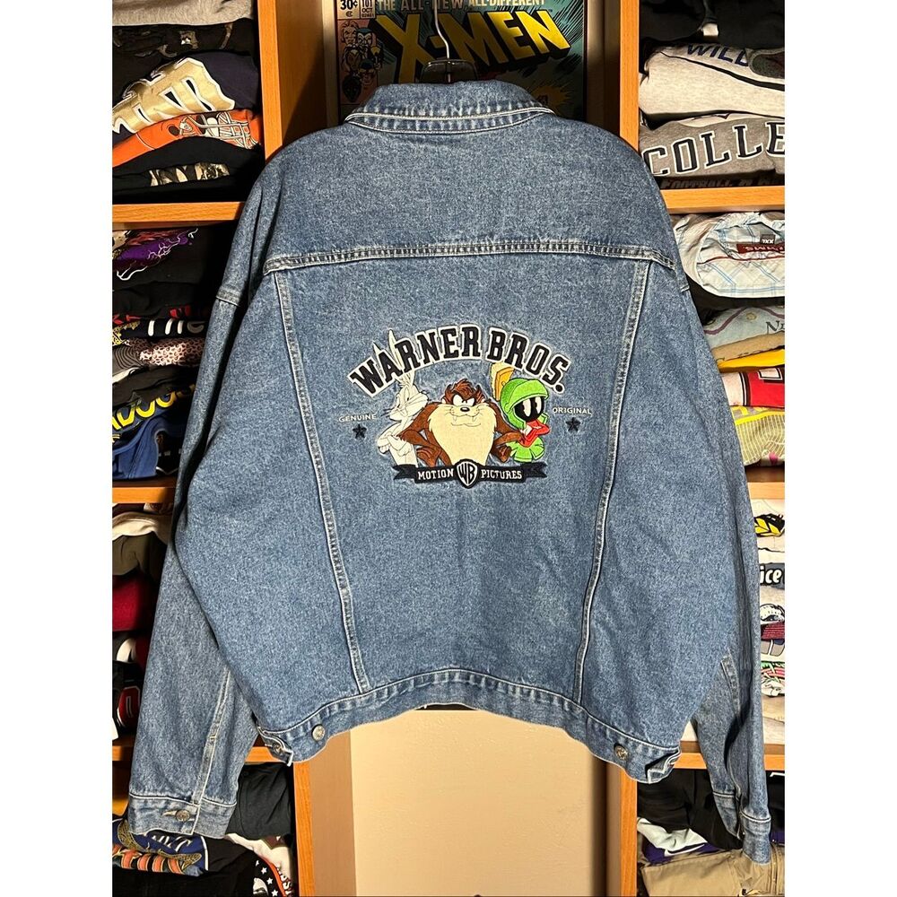 Vintage Looney Tunes Warner Bros Denim Trucker Jacket